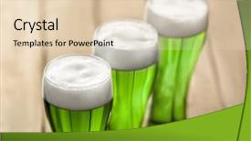  Presentation with glasses - PPT theme enhanced with st patricks - st patrick day concept glasses background and a lemonade colored foreground