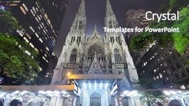  Presentation with harlem new york - Slides enhanced with st patrick's cathedral in new york city background and a dark gray colored foreground