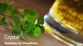  Presentation with black clover - Presentation theme featuring st patrick s day - clover and beer background and a coral colored foreground