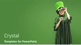  Presentation with clover - Presentation theme featuring st-patrick-s-day-cheerful background and a tawny brown colored foreground