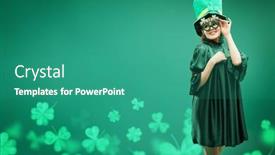 Presentation with clover - PPT layouts with st-patrick-s-day-cheerful background and a teal colored foreground