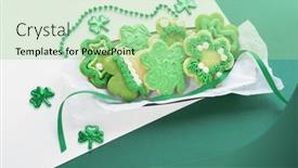  Presentation with cookies - PPT layouts having st-patrick-s-day-cookies background and a mint green colored foreground