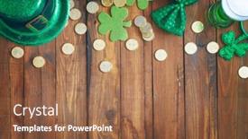  Presentation with wooden - Cool new slide deck with st-patrick-s-day-decorations backdrop and a tawny brown colored foreground