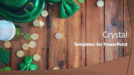  Presentation with wooden - Slide set with st-patrick-s-day-decorations background and a coral colored foreground