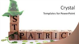  Presentation with sparkly - Amazing theme having st patricks - alphabet blocks arranged to spell backdrop and a white colored foreground