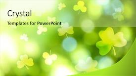  Presentation with clover - Audience pleasing slide deck consisting of st patrick s day - background with clover leaves backdrop and a blonde colored foreground