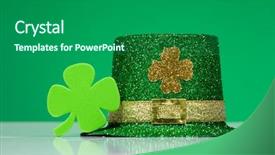  Presentation with four leaf clover - Amazing PPT theme having  backdrop and a  colored foreground