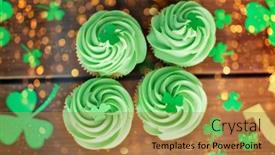  Presentation with green lights - Presentation having st-patricks-day-food background and a coral colored foreground