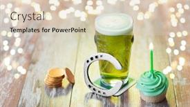  Presentation with green gold - Presentation design consisting of st-patricks-day-holidays background and a lemonade colored foreground