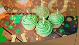  Presentation with party candles - PPT layouts enhanced with st-patricks-day-holidays background and a coral colored foreground