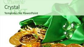  Presentation with shiny gold - Cool new PPT theme with st patrick's day image backdrop and a soft green colored foreground