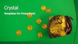  Presentation with green gold - Colorful slide deck enhanced with st patricks day pot filled backdrop and a shamrock green colored foreground