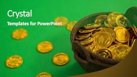  Presentation with green gold - PPT layouts with st patricks day pot filled background and a shamrock green colored foreground