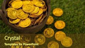  Presentation with gold - Audience pleasing PPT layouts consisting of st patricks day pot filled backdrop and a  colored foreground