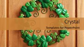  Presentation with wooden - Theme having st patrick's day shamrock background and a gold colored foreground