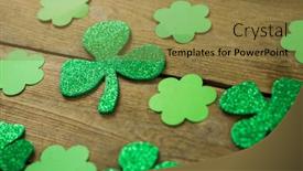  Presentation with wooden - Slide deck enhanced with st-patricks-day-shamrocks background and a coral colored foreground