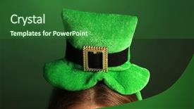  Presentation with green pharmaceuticals - Presentation theme having st patricks hat on head background and a forest green colored foreground