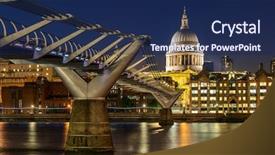  Presentation with millennium - Colorful presentation theme enhanced with st paul cathedral with millennium backdrop and a navy blue colored foreground