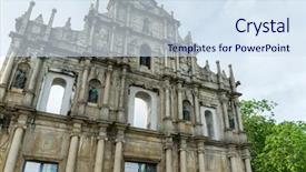  Presentation with macau - Slide deck featuring st paul ruin in macau background and a  colored foreground