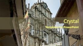  Presentation with macau - PPT theme featuring st paul ruin in macau background and a  colored foreground
