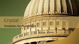  Presentation with paul - Slide deck having st paul's cathedral closeup in london as the famous landmark background and a yellow colored foreground