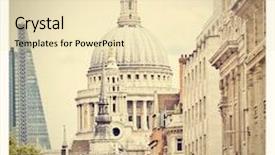  Presentation with busy street - Colorful theme enhanced with st paul's cathedral in the background of a busy street with instagram effect filter backdrop and a lemonade colored foreground