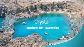  Presentation with pauls letter to romans - Beautiful PPT theme featuring st pauls bay near lindos backdrop and a teal colored foreground