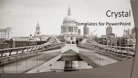  Presentation with millennium - Cool new theme with st pauls cathedral and millennium backdrop and a light gray colored foreground