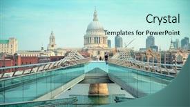  Presentation with millennium - Colorful PPT layouts enhanced with st pauls cathedral and millennium backdrop and a cool aqua colored foreground