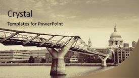  Presentation with millennium - Colorful PPT theme enhanced with st pauls cathedral and millennium backdrop and a coral colored foreground