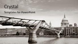  Presentation with millennium - Beautiful presentation theme featuring st pauls cathedral and millennium backdrop and a light gray colored foreground