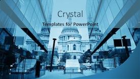  Presentation with london - Theme with st pauls cathedral and reflections in day in london background and a light blue colored foreground