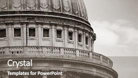  Presentation with london - Slide set consisting of st pauls cathedral closeup background and a gray colored foreground