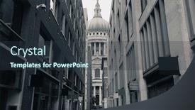  Presentation with london - Slides enhanced with st pauls cathedral closeup with street view in london background and a tawny brown colored foreground