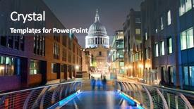  Presentation with london - Colorful presentation theme enhanced with st pauls cathedral in london backdrop and a ocean colored foreground