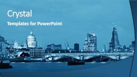  Presentation with skyline - Beautiful slides featuring st pauls cathedral over thames backdrop and a teal colored foreground