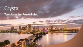  Presentation with night city - PPT theme consisting of st-pete-florida-usa-downtown background and a gray colored foreground