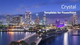  Presentation with night city - Presentation design enhanced with st-pete-florida-usa-downtown background and a teal colored foreground