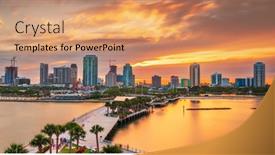  Presentation with florida - Slides enhanced with st-pete-florida-usa-downtown background and a coral colored foreground