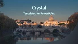  Presentation with vatican - Slide deck with st peter basilica in vatican background and a ocean colored foreground