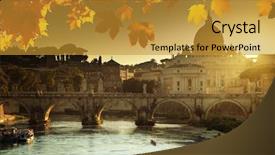  Presentation with vatican - Colorful PPT theme enhanced with st peter basilica in vatican backdrop and a gold colored foreground