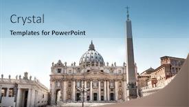  Presentation with vatican - Beautiful theme featuring st-peter-s-basilica-vatican backdrop and a light blue colored foreground