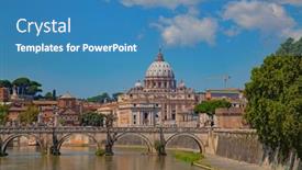  Presentation with peter - Beautiful slide set featuring st-peter-s-basilica backdrop and a teal colored foreground