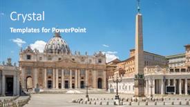  Presentation with rome - Amazing slide deck having st-peter-square-in-vatican backdrop and a teal colored foreground