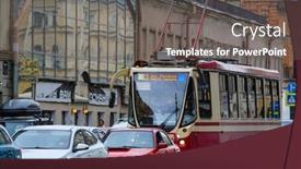  Presentation with tram - Presentation consisting of st-peterburg-russia-august-2 background and a gray colored foreground