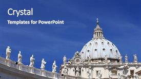  Presentation with architectural - Amazing presentation design having dome st peters basilica - architectural detail of san pietro backdrop and a ocean colored foreground