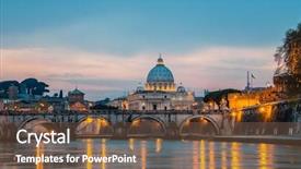  Presentation with rome italy - Slide set enhanced with saint peter cathedral over tiber background and a tawny brown colored foreground