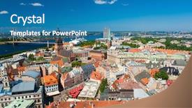  Presentation with peter - Audience pleasing presentation theme consisting of saint peter's church backdrop and a teal colored foreground