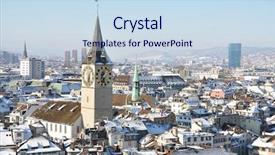  Presentation with winter - Cool new PPT theme with st peters - winter view of zurich backdrop and a sky blue colored foreground
