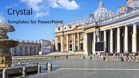  Presentation with vatican - Cool new slide deck with st peter's basilica vatican backdrop and a light blue colored foreground
